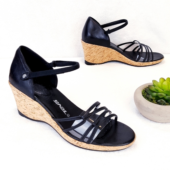 TEVA RIVIERA STRAPPY WEDGE SANDALS - Picture 5 of 16